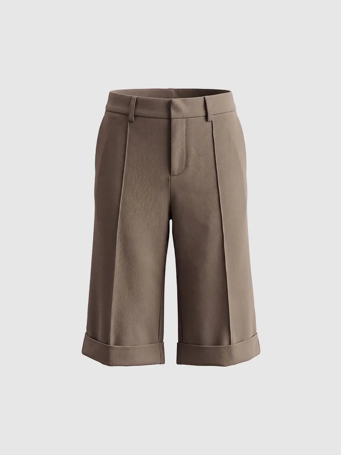 Pleated Mid-rise Tailored Straight-Leg Pants