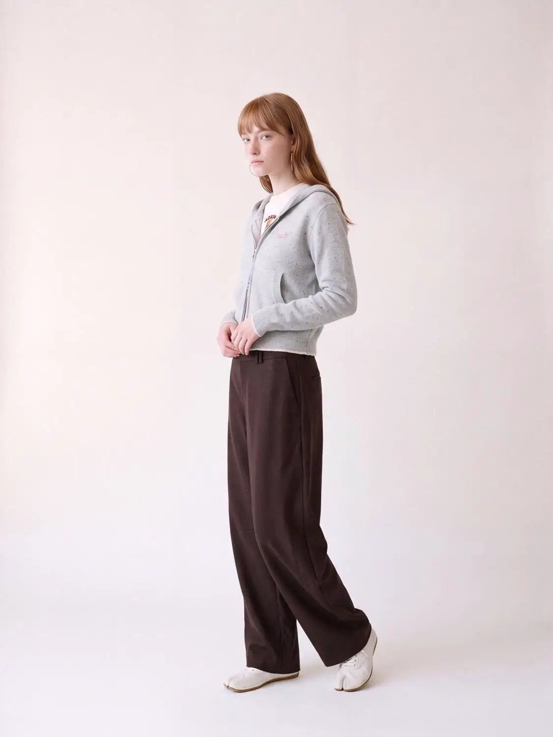 Textured Mid-rise Wide-leg Pants
