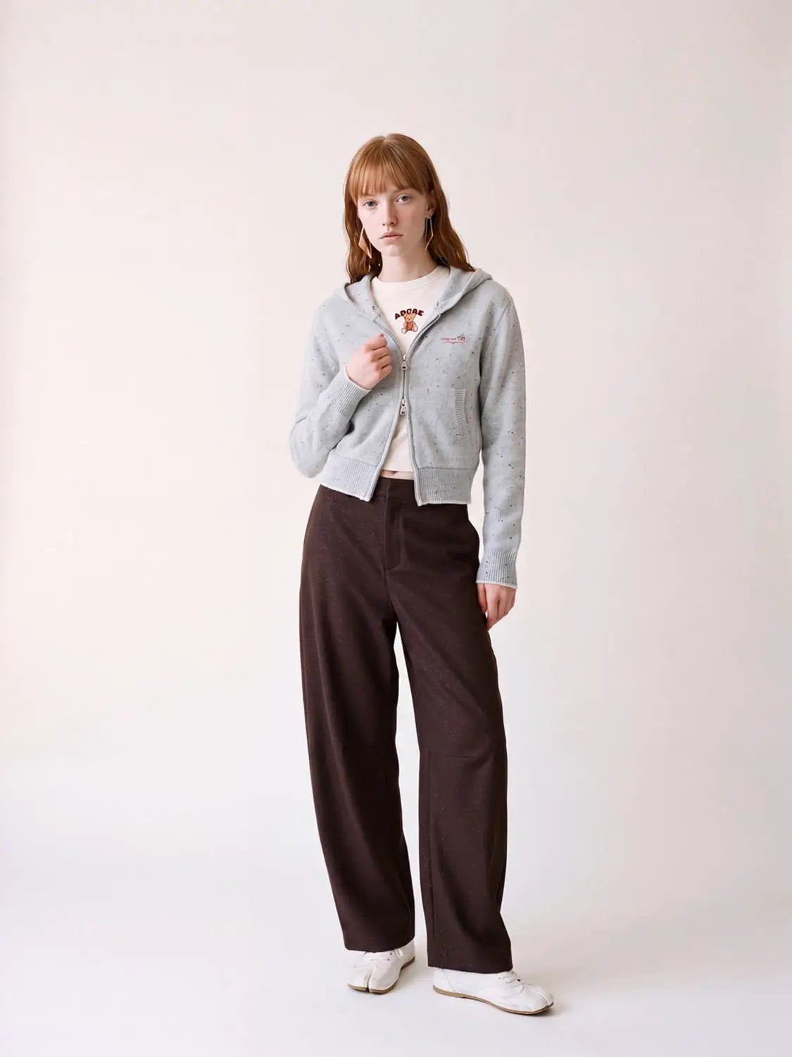 Textured Mid-rise Wide-leg Pants