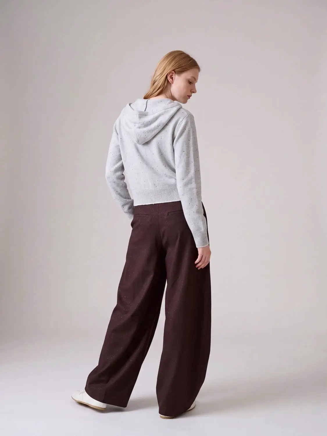 Textured Mid-rise Wide-leg Pants
