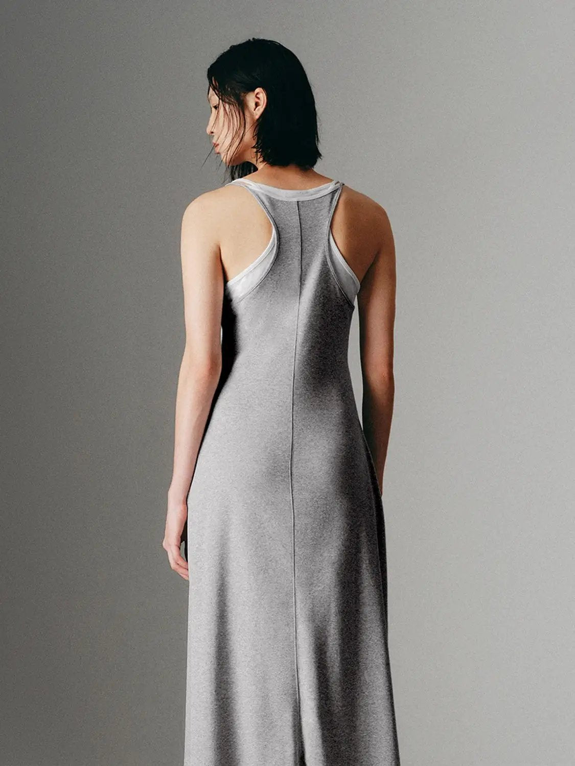 Spaghetti Strap 2-In-1 Layered Soft Cotton Maxi Dress