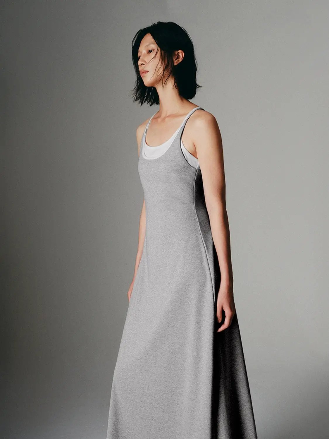 Spaghetti Strap 2-In-1 Layered Soft Cotton Maxi Dress