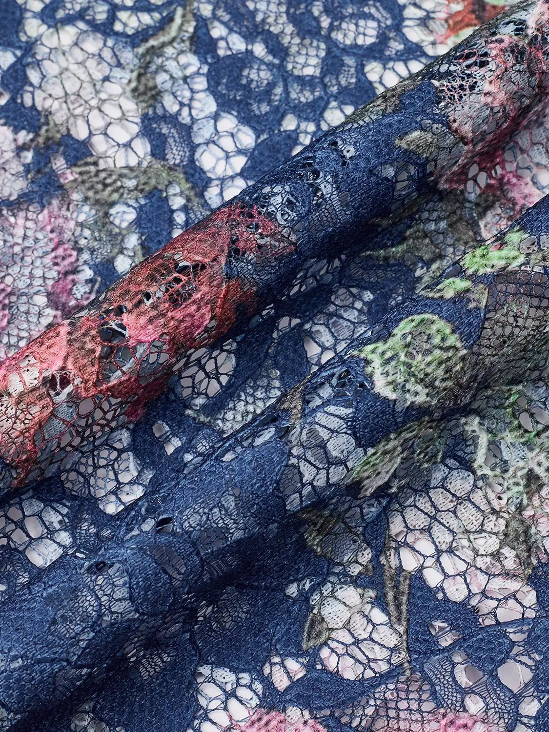 Point Collar Button Up Floral Lace Sheer Midi Shirt Dress