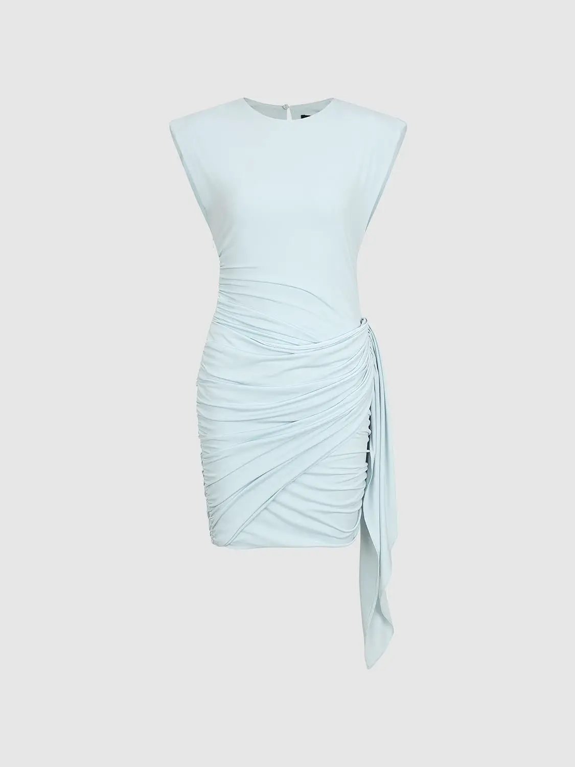 Ruched Wrap Side Sleeveless Dress