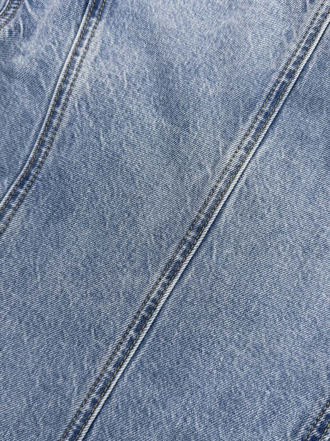 Light Wash Button Front Long Sleeve Cotton Blend Jacket