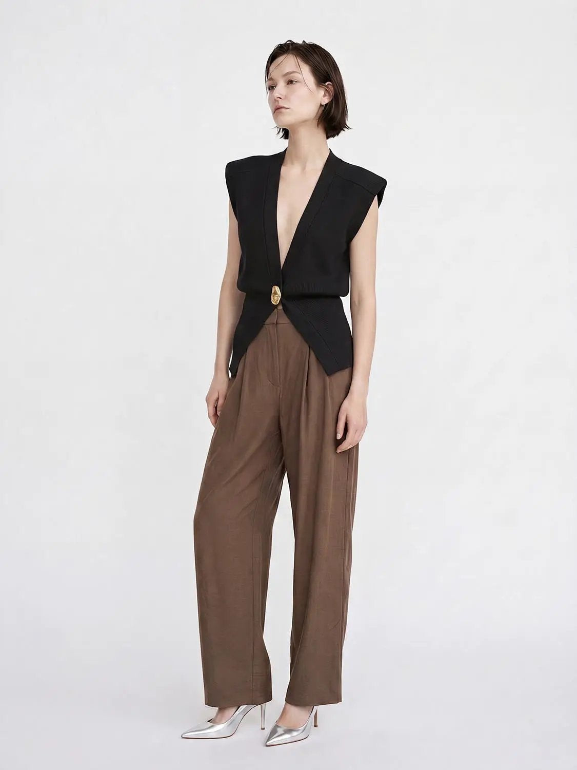 Sleeveless Knitted V-Neck Cardigans