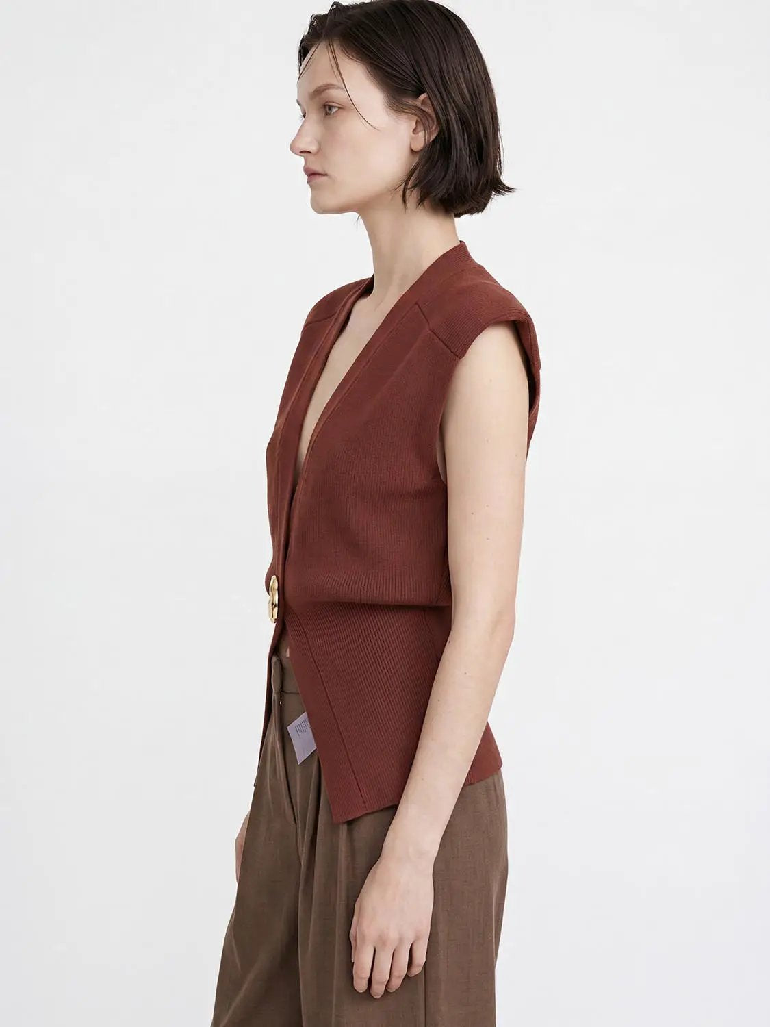 Sleeveless Knitted V-Neck Cardigans