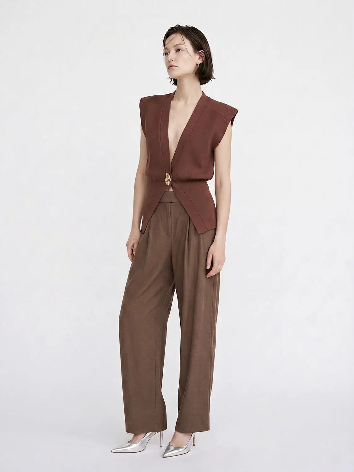Sleeveless Knitted V-Neck Cardigans