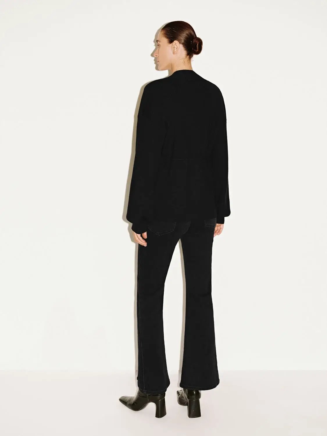 Zip Up Balloon Sleeve Knitted Cardigans