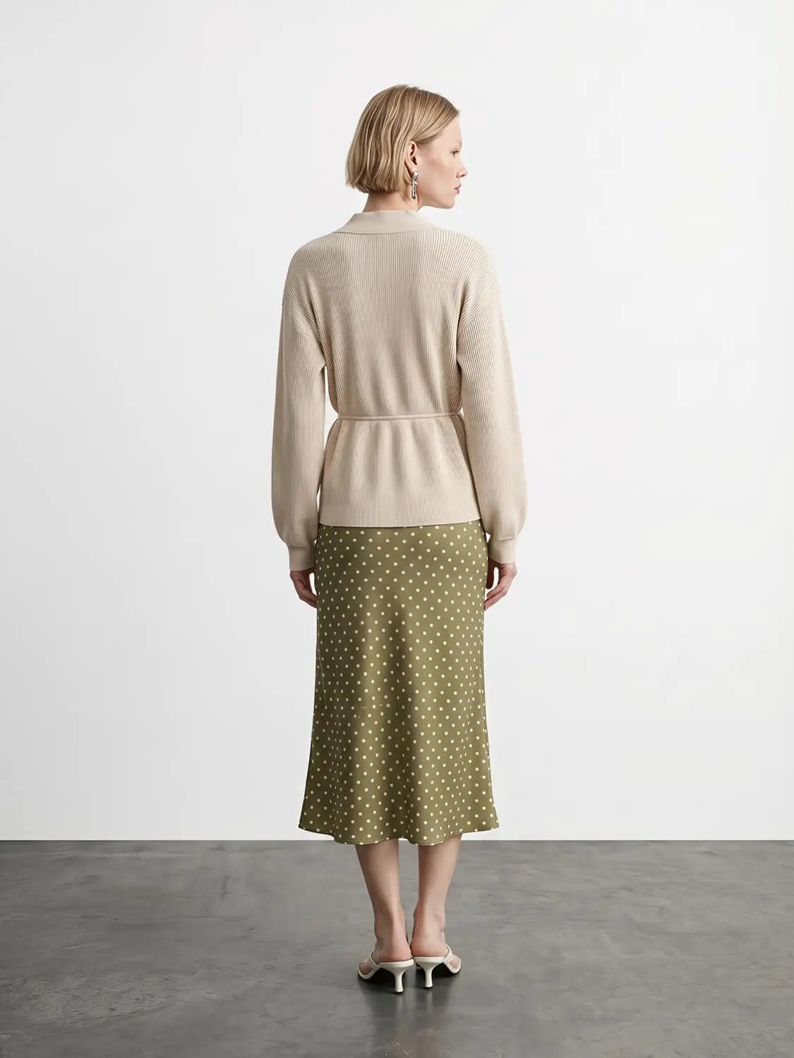 Zip Up Balloon Sleeve Knitted Cardigans