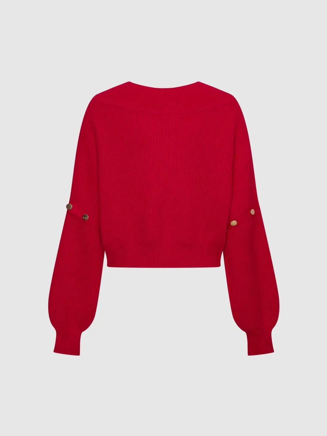 V-Neck Long Sleeve Knitted T-Shirts