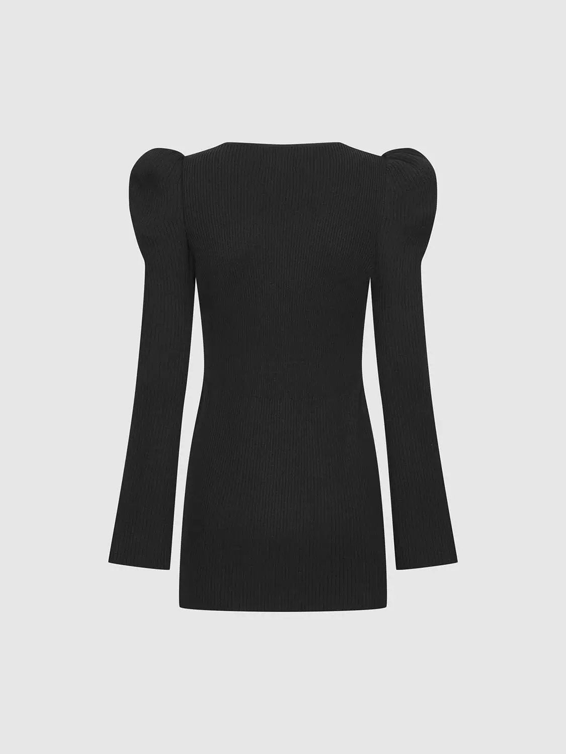 Puff Shoulder Tailored Knitted Cardigan