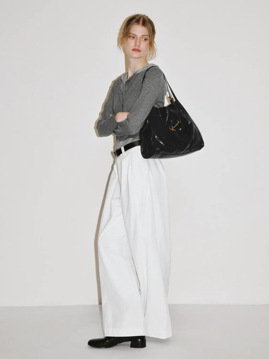 Zip Front Long Sleeve Hooded Knit Cardigan