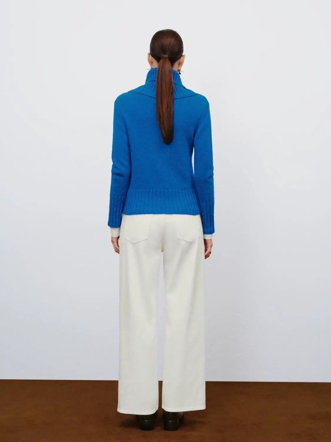 Ribbed Diagonal Zipper Long Sleeve Knit Jacket
