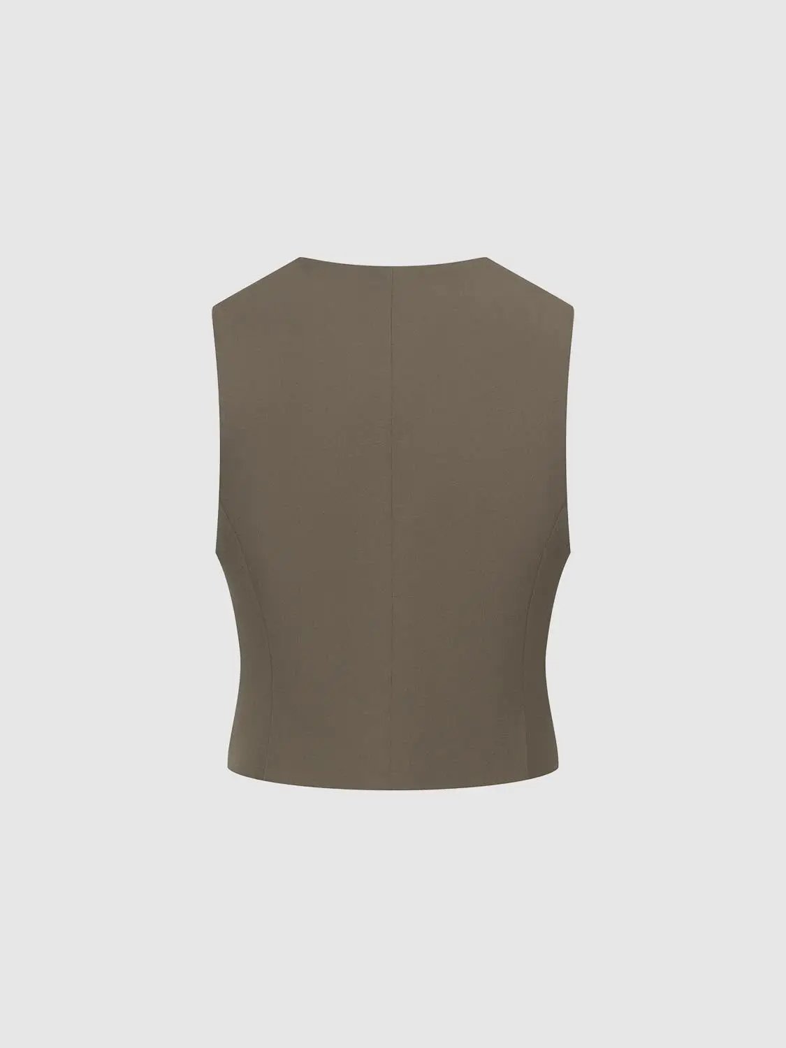 Sleeveless V-Neck Button Front Tailored Waistcoat Vest