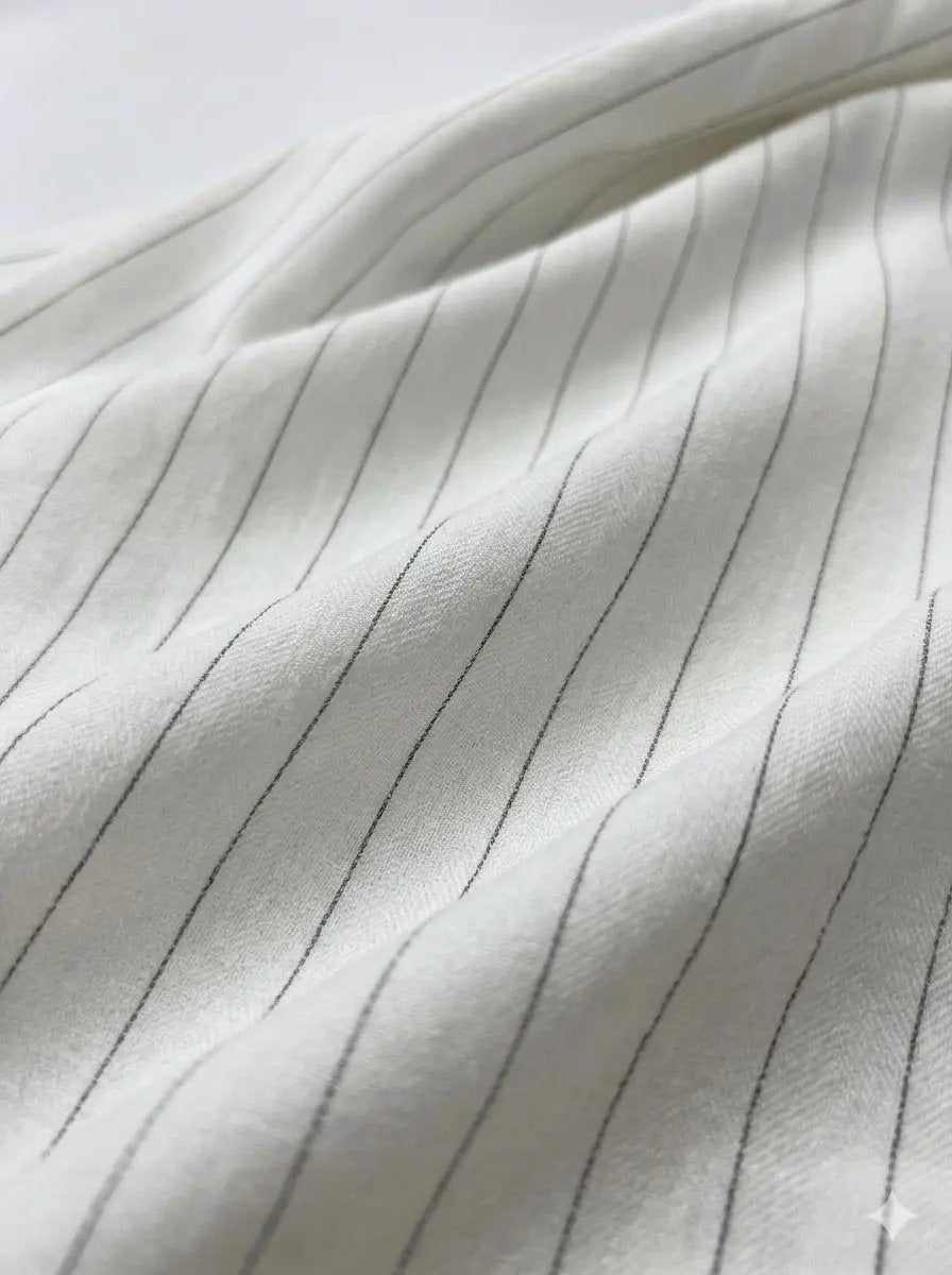 Striped Double-Breasted Loose-Fit Vertical Stripe Pattern With Clean Lines Blazer