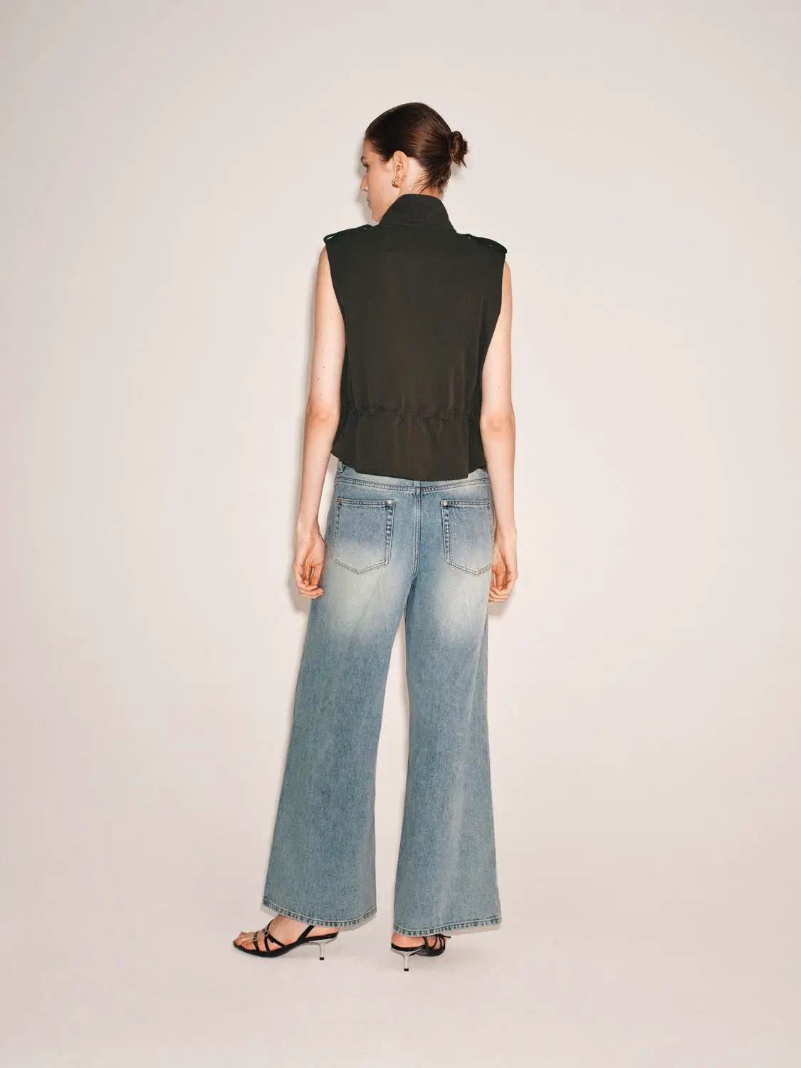 Ruffle Collar Cotton Tank Top