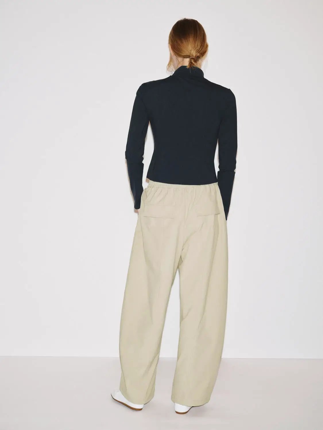 Mock Neck Zip Front Blouse
