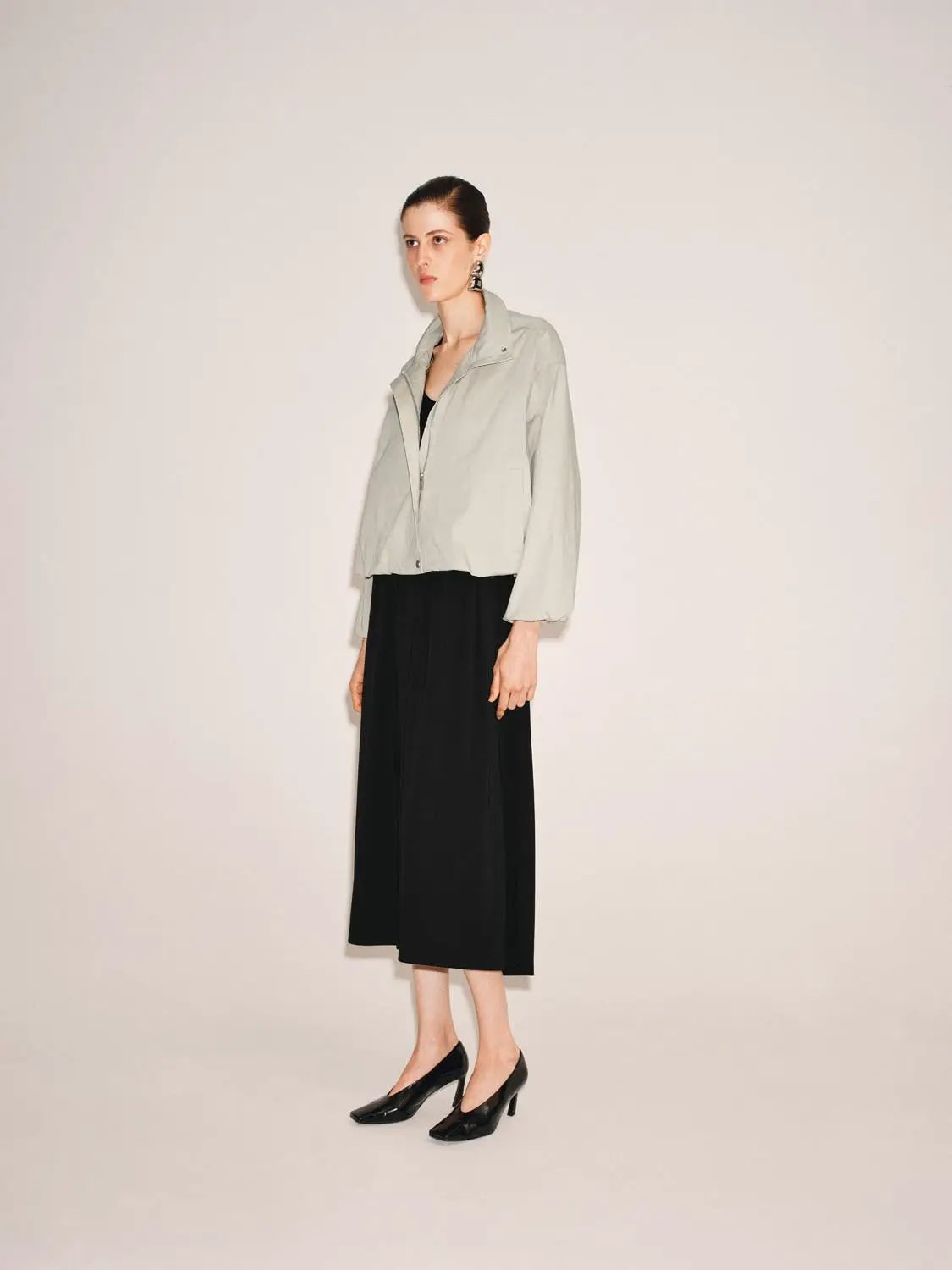 Pleated Long Sleeve Cotton Jacket