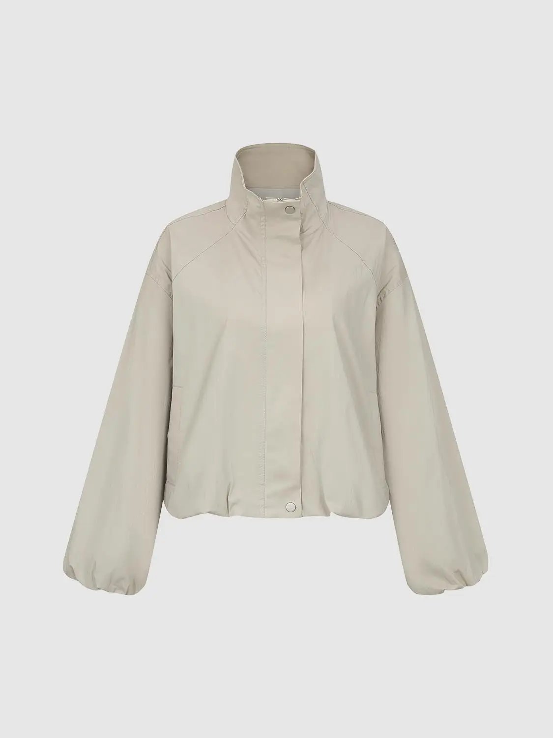 Pleated Long Sleeve Cotton Jacket
