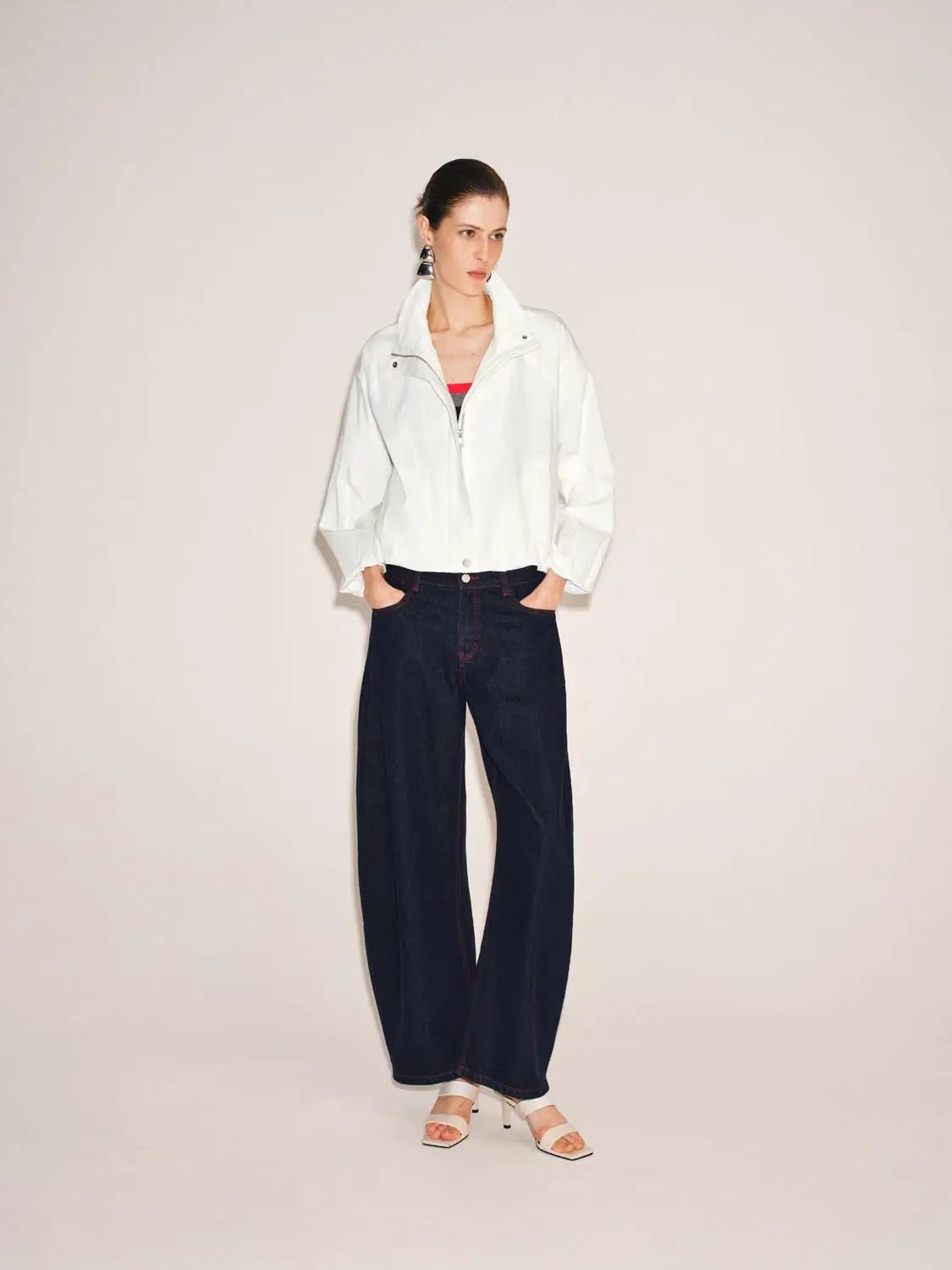 Pleated Long Sleeve Cotton Jacket