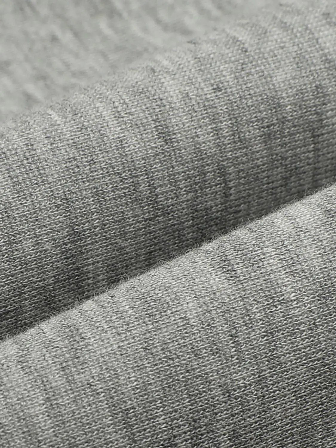 Zip Hooded Long Sleeve Heather Grey Cotton Blend Jacket