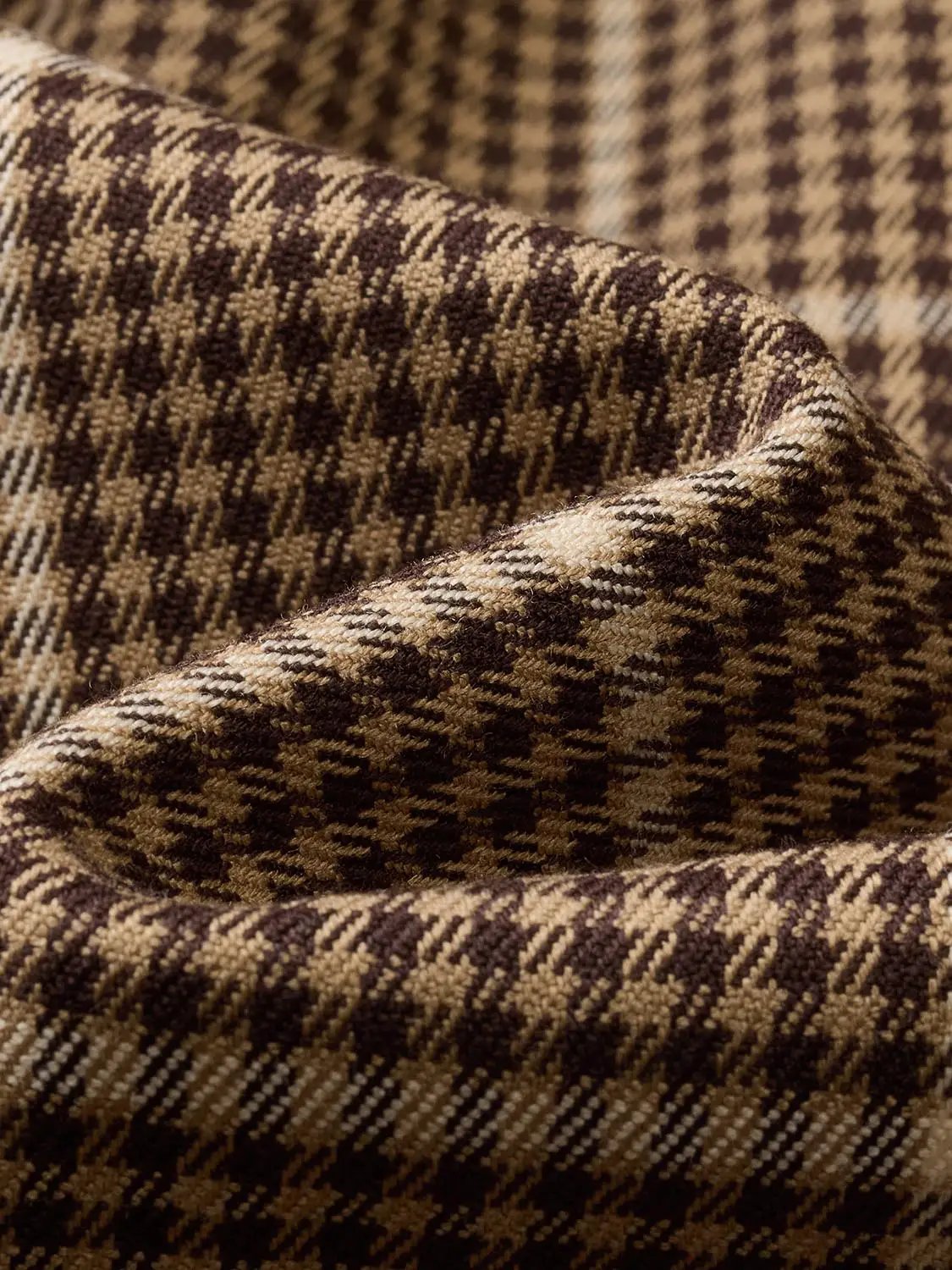 Checked Long Sleeve Contrast Collar Zip Placket Jacket