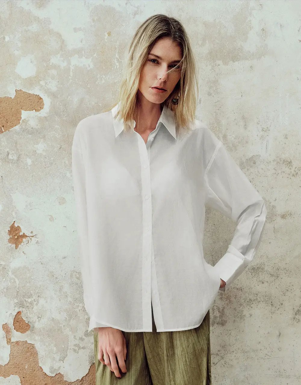 Button Up Shirt Collar Straight Long Sleeve Shirt