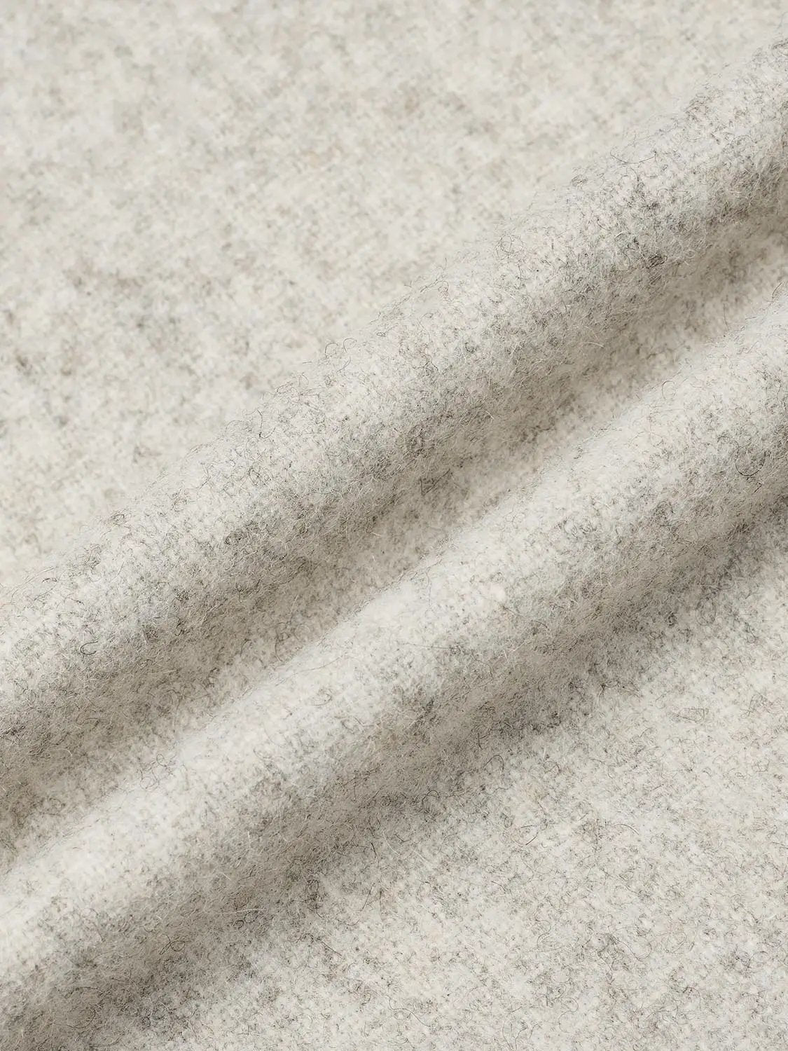 Point Collar Drop Shoulder Wool Blend Shirt