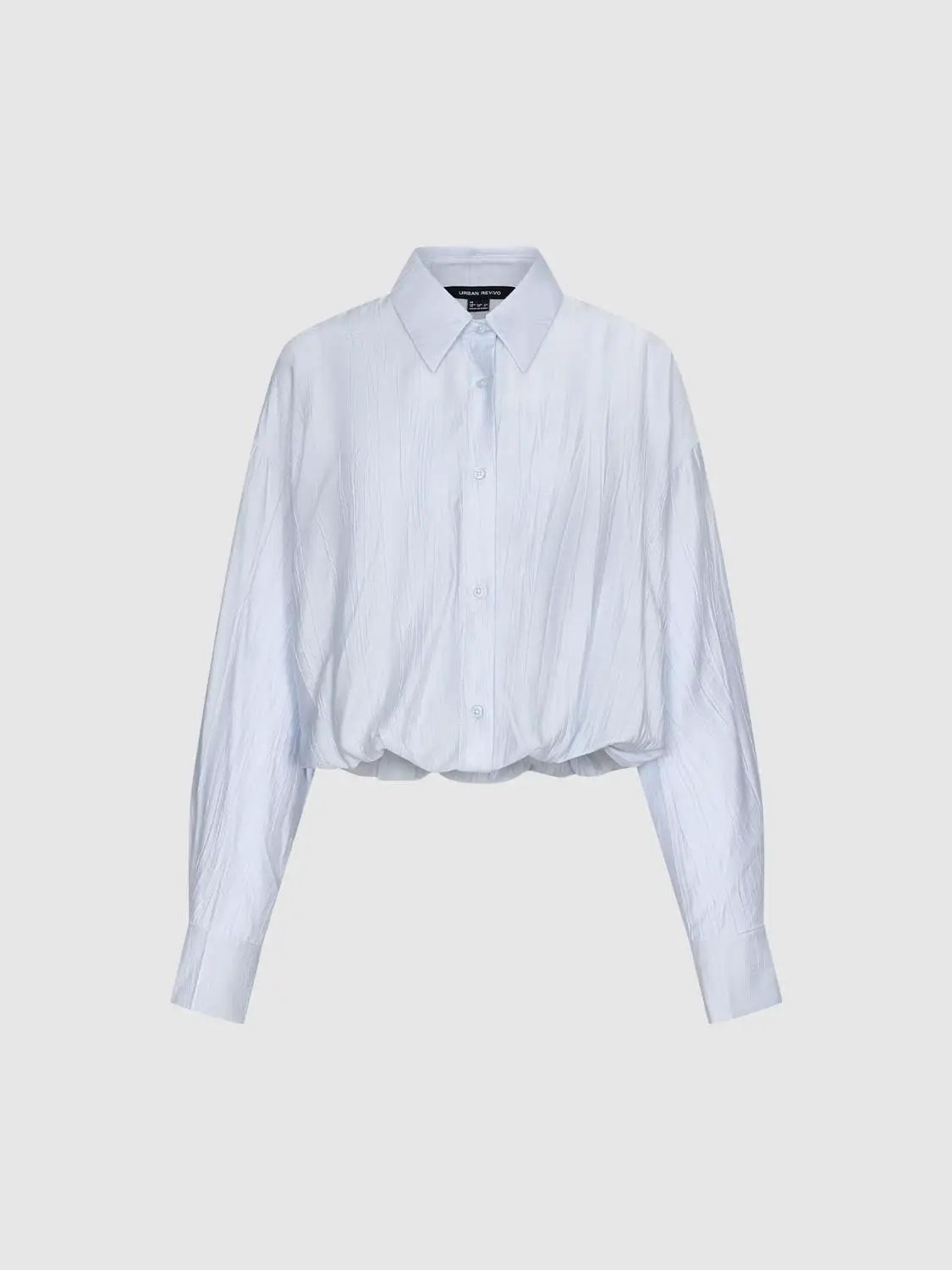 Oversized Long Sleeve Lightweight Bubble Hem Shirt