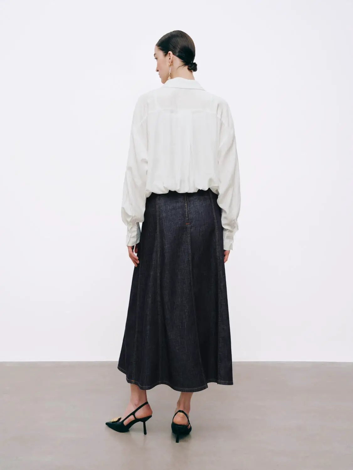 Oversized Long Sleeve Lightweight Bubble Hem Shirt