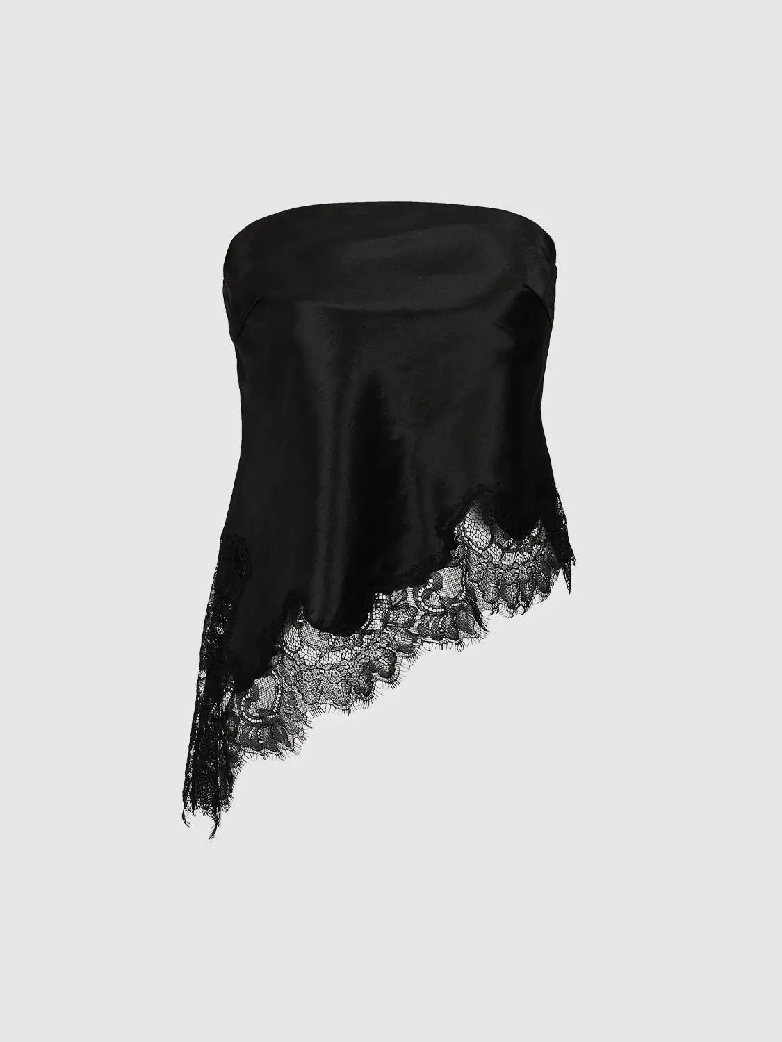 Sleeveless Asymmetric Lace Hem Cami Top