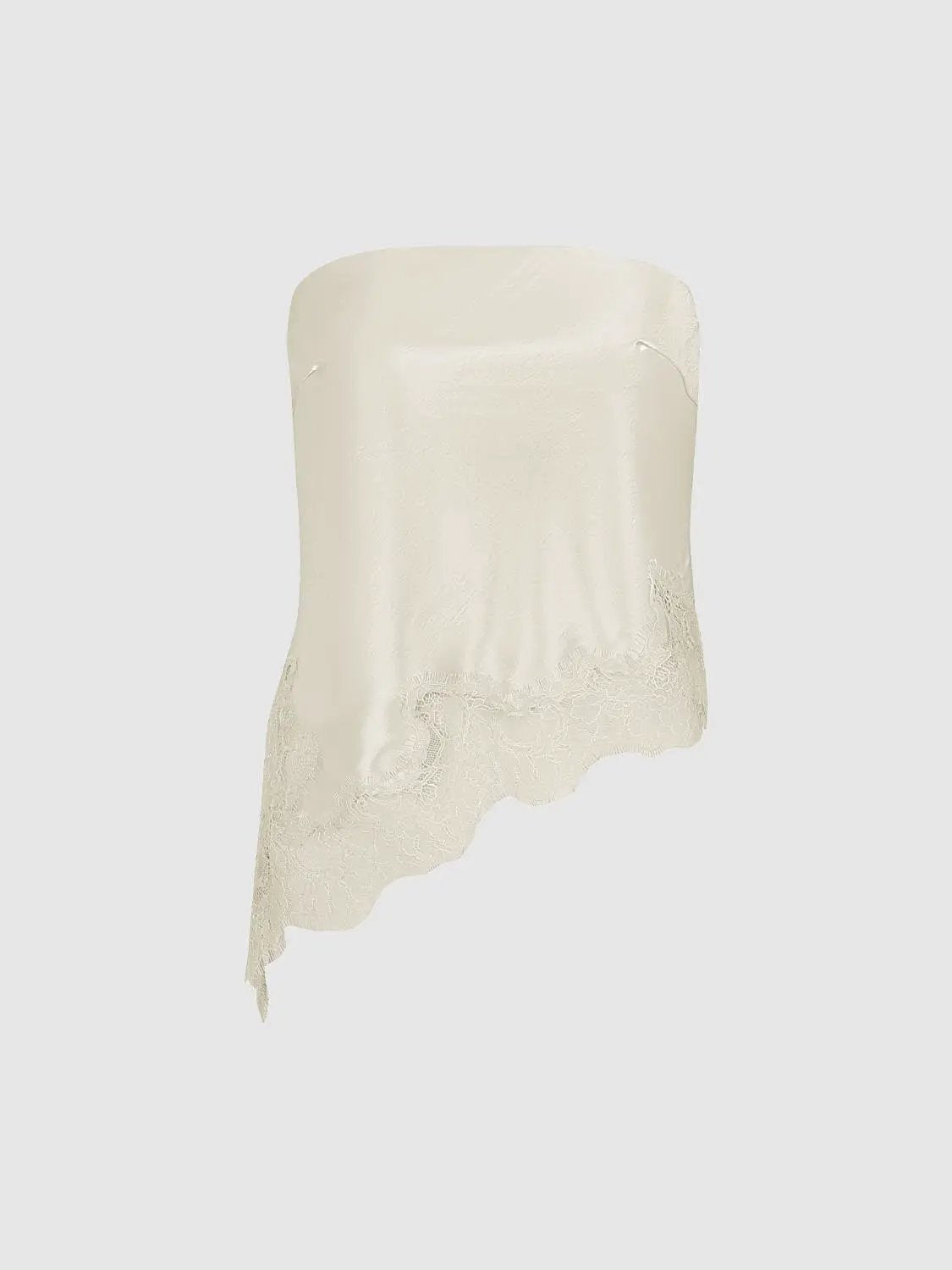 Sleeveless Asymmetric Lace Hem Cami Top