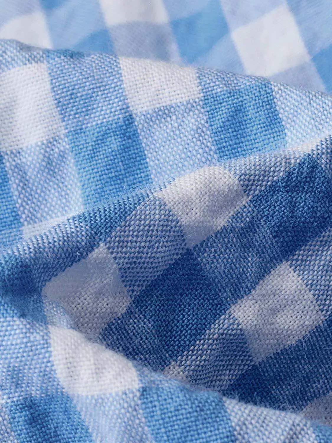 Gingham Smocked Waist Peplum Cotton Shirt