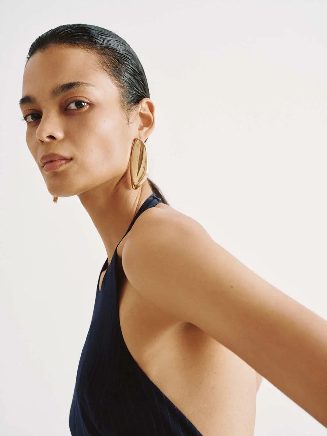 Halter Neck Peplum Hem Lined Breathable Cami Top
