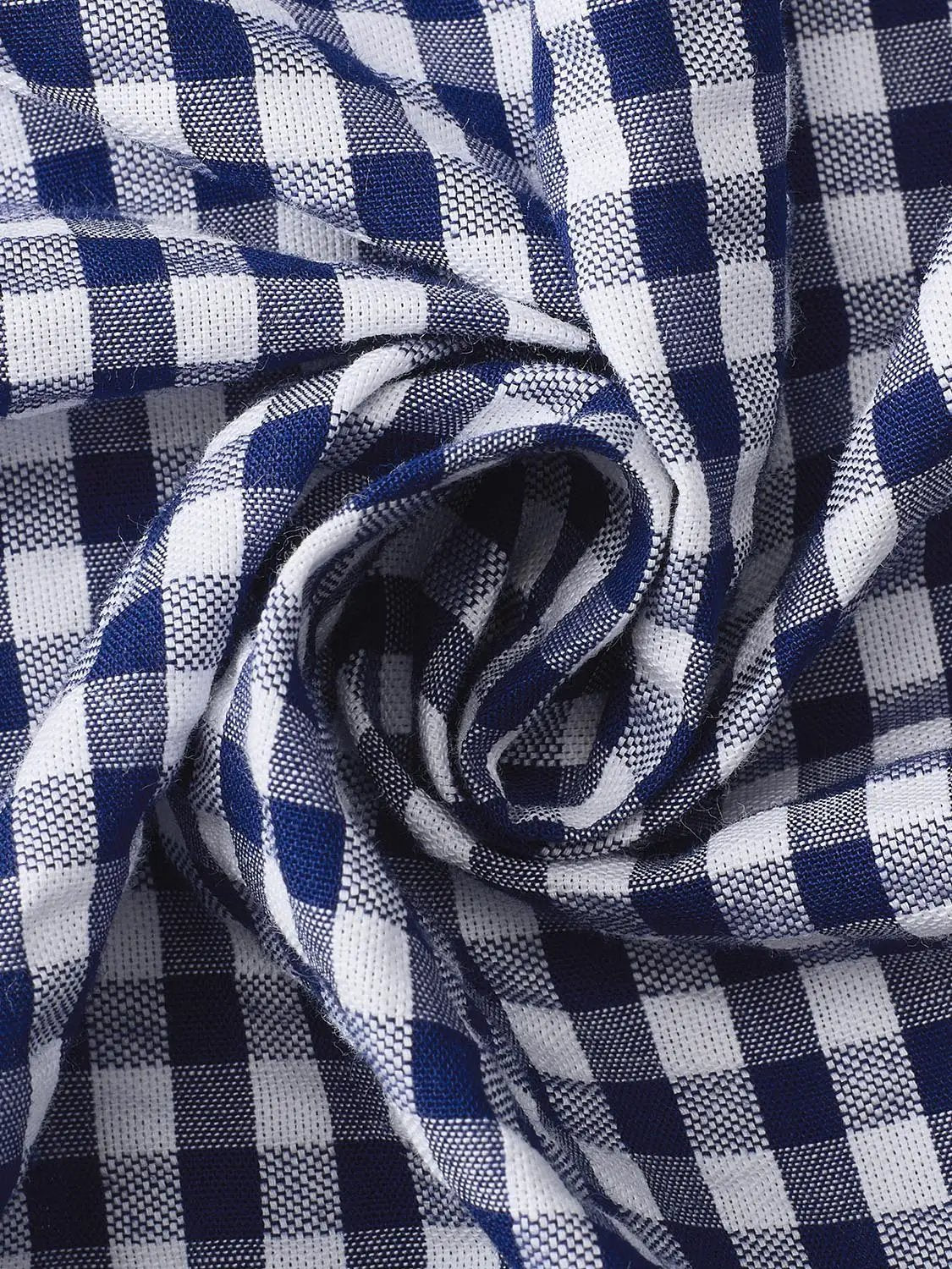 Checked Long Sleeve Tie Waist Cotton Shirt