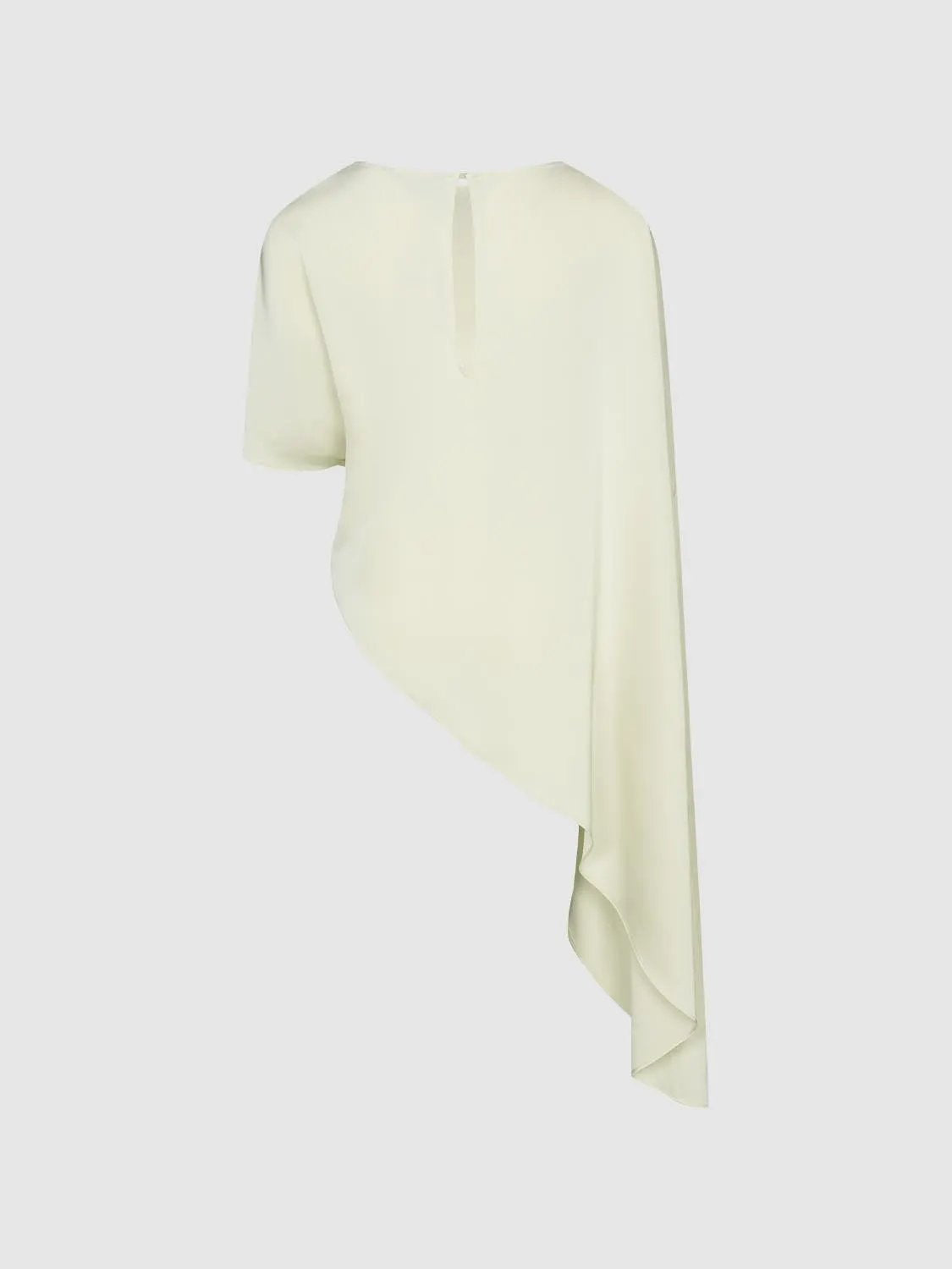 Asymmetric Hem Drape Crew Neck Oversized Blouse