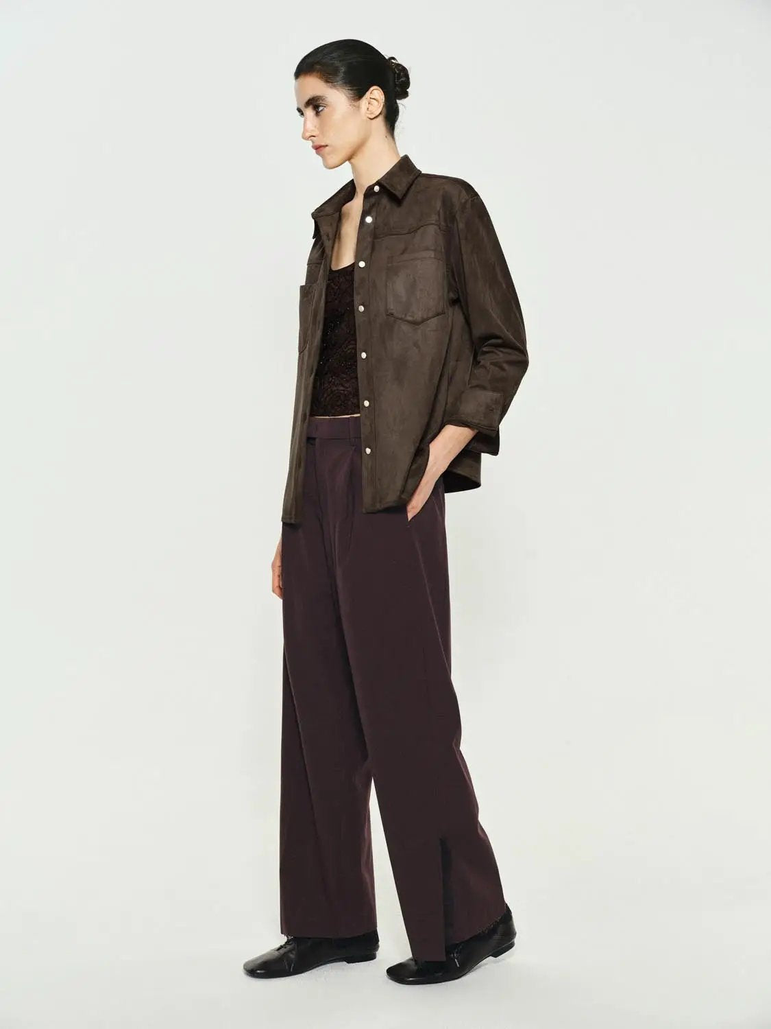 Long Sleeve Cotton Blend Button Shirt With Chest Pockets And Collar Shirt