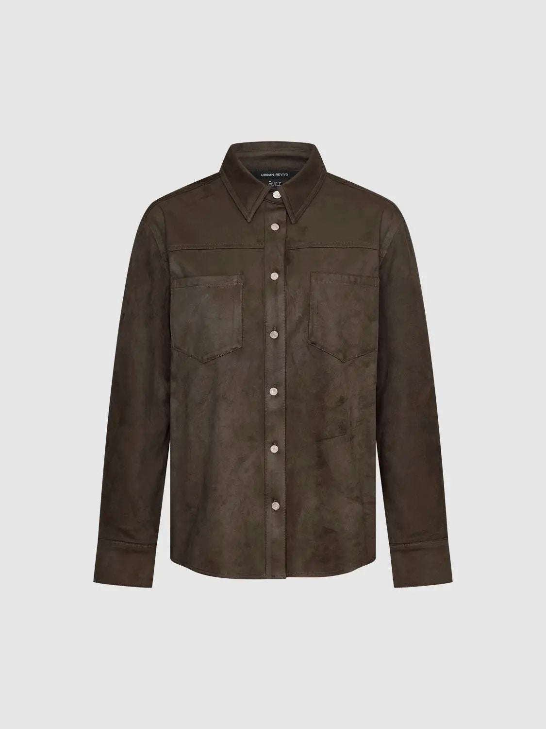 Long Sleeve Cotton Blend Button Shirt With Chest Pockets And Collar Shirt