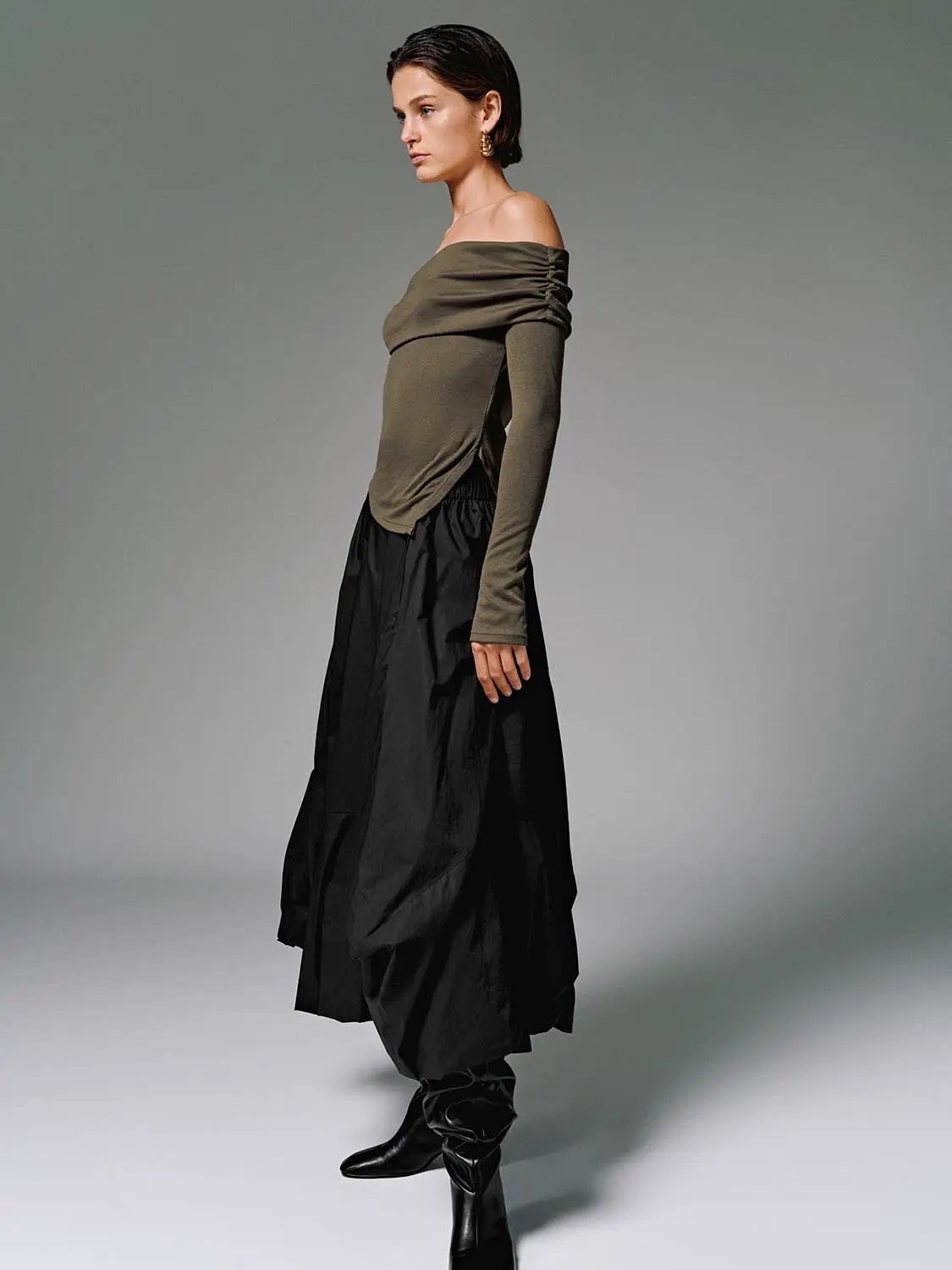Off Shoulder Long Sleeve T-Shirts