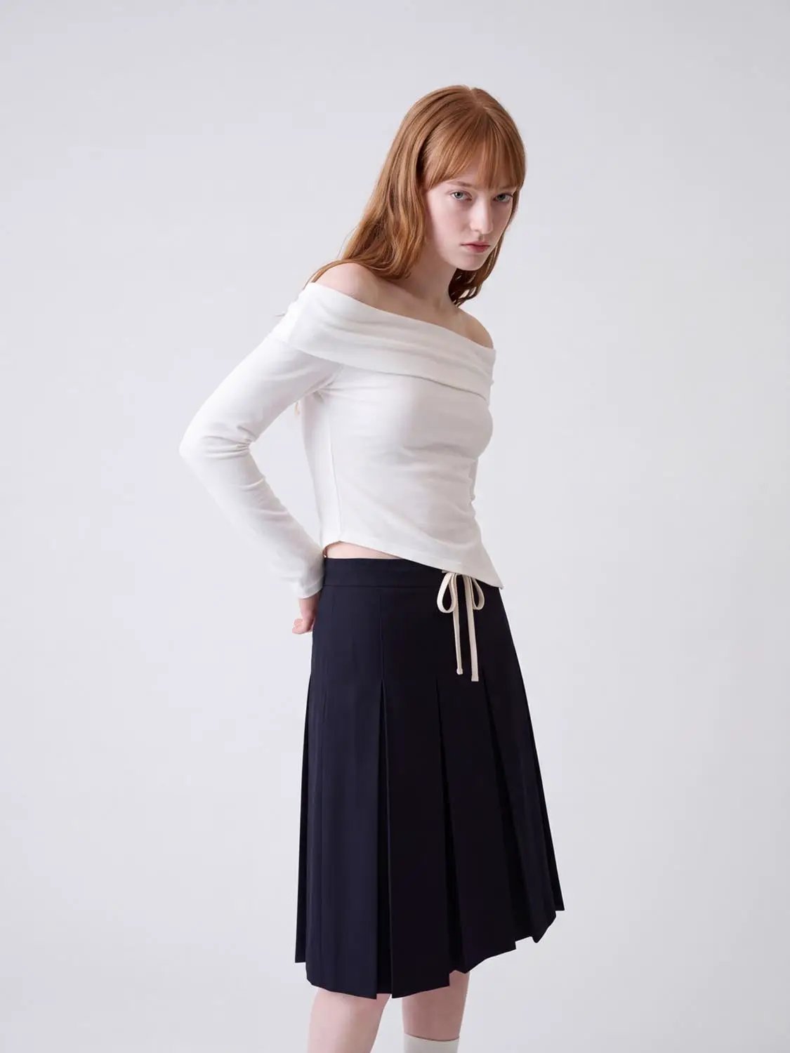Off Shoulder Long Sleeve T-Shirts