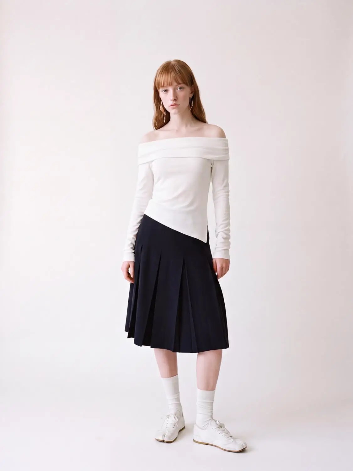 Off Shoulder Long Sleeve T-Shirts