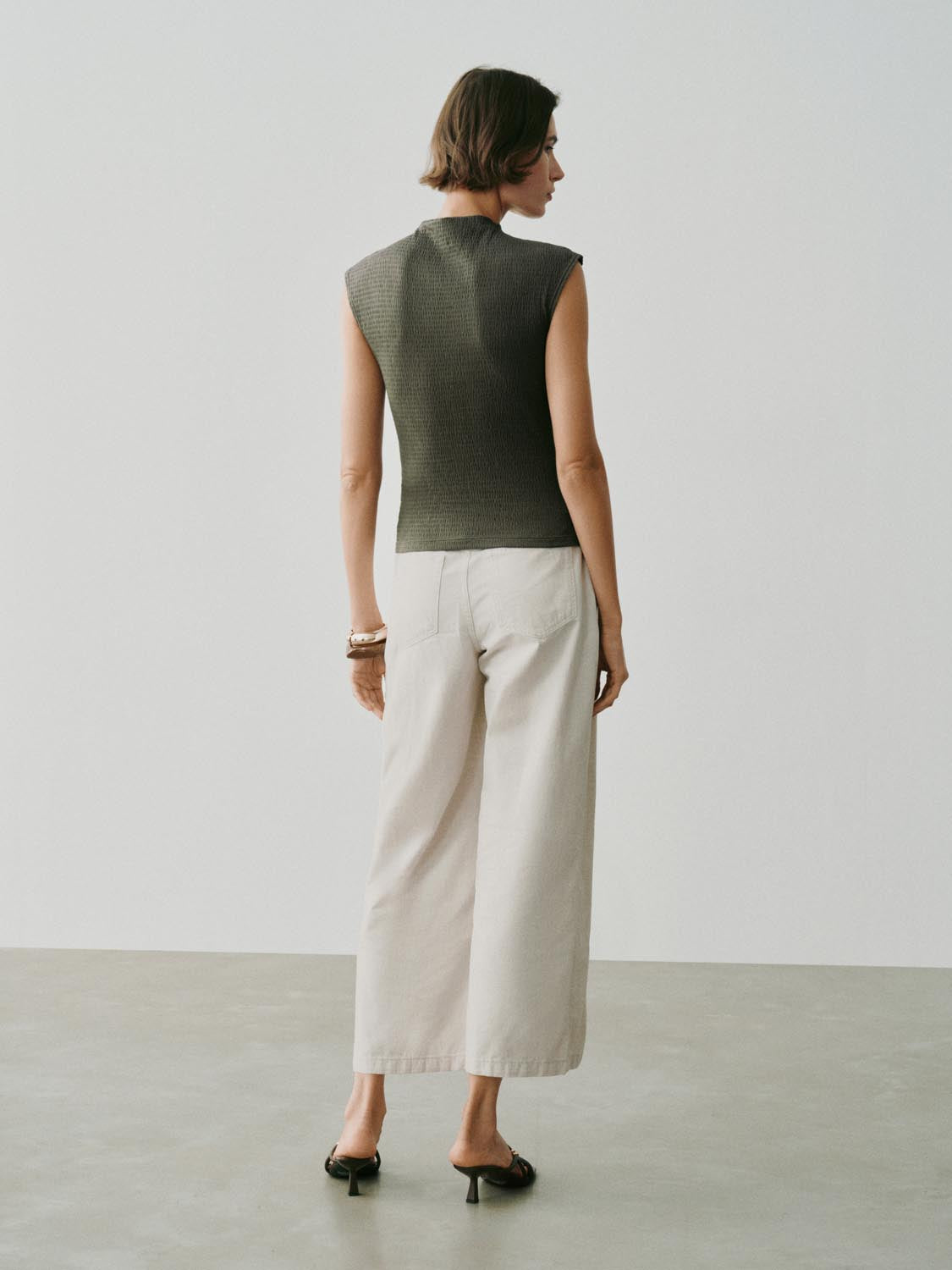 Lightweight Textured Cotton Knit Slim T-Shirt