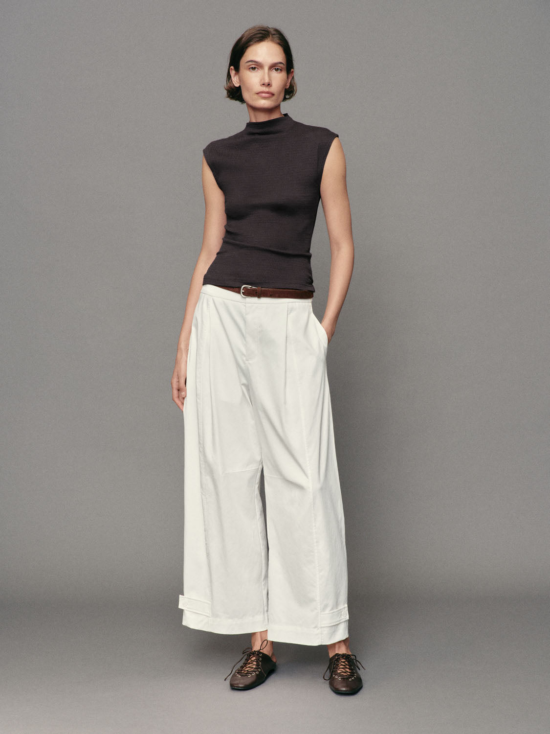 Lightweight Textured Cotton Knit Slim T-Shirt