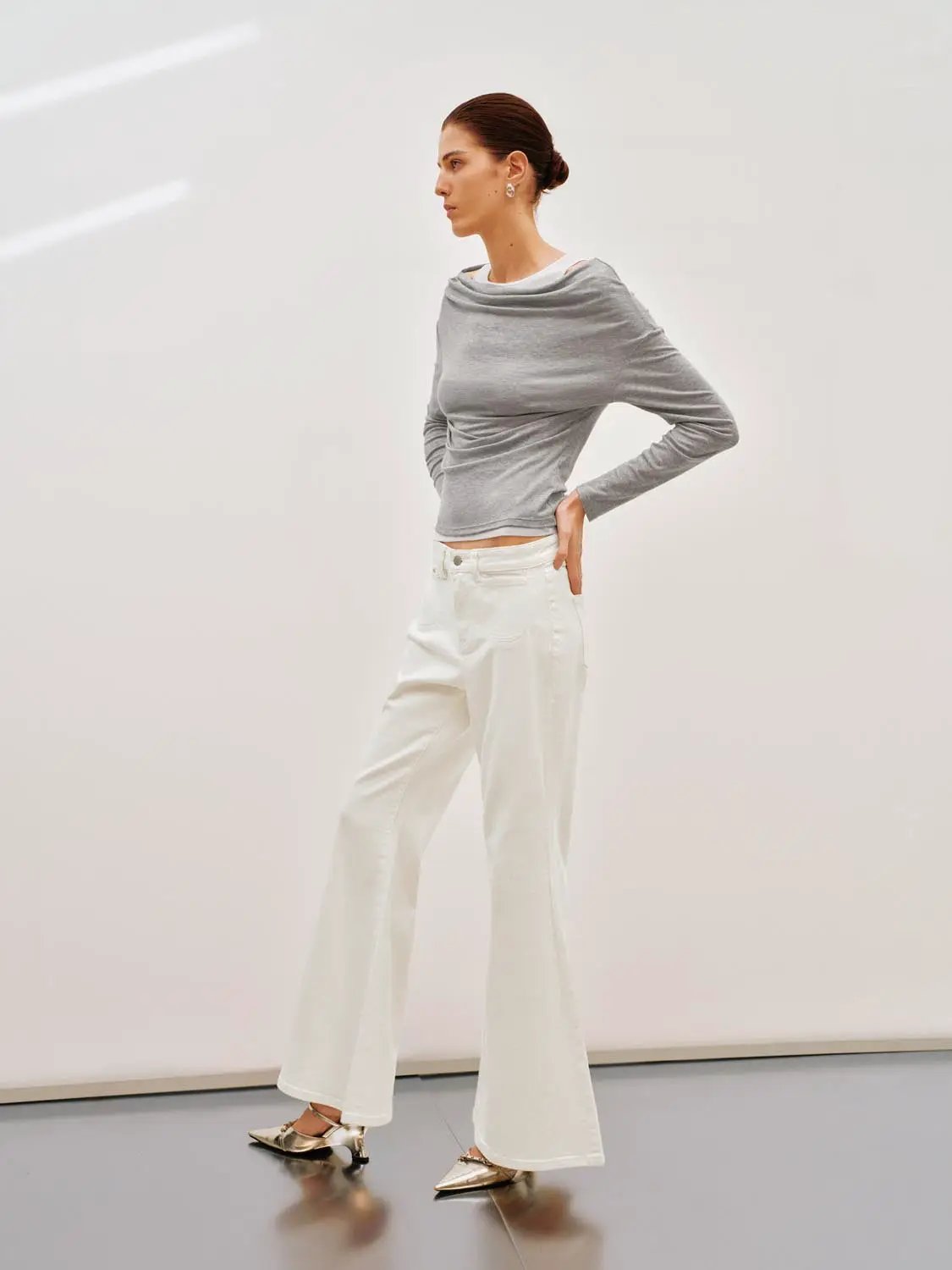 Asymmetric Long Sleeve Knit Top