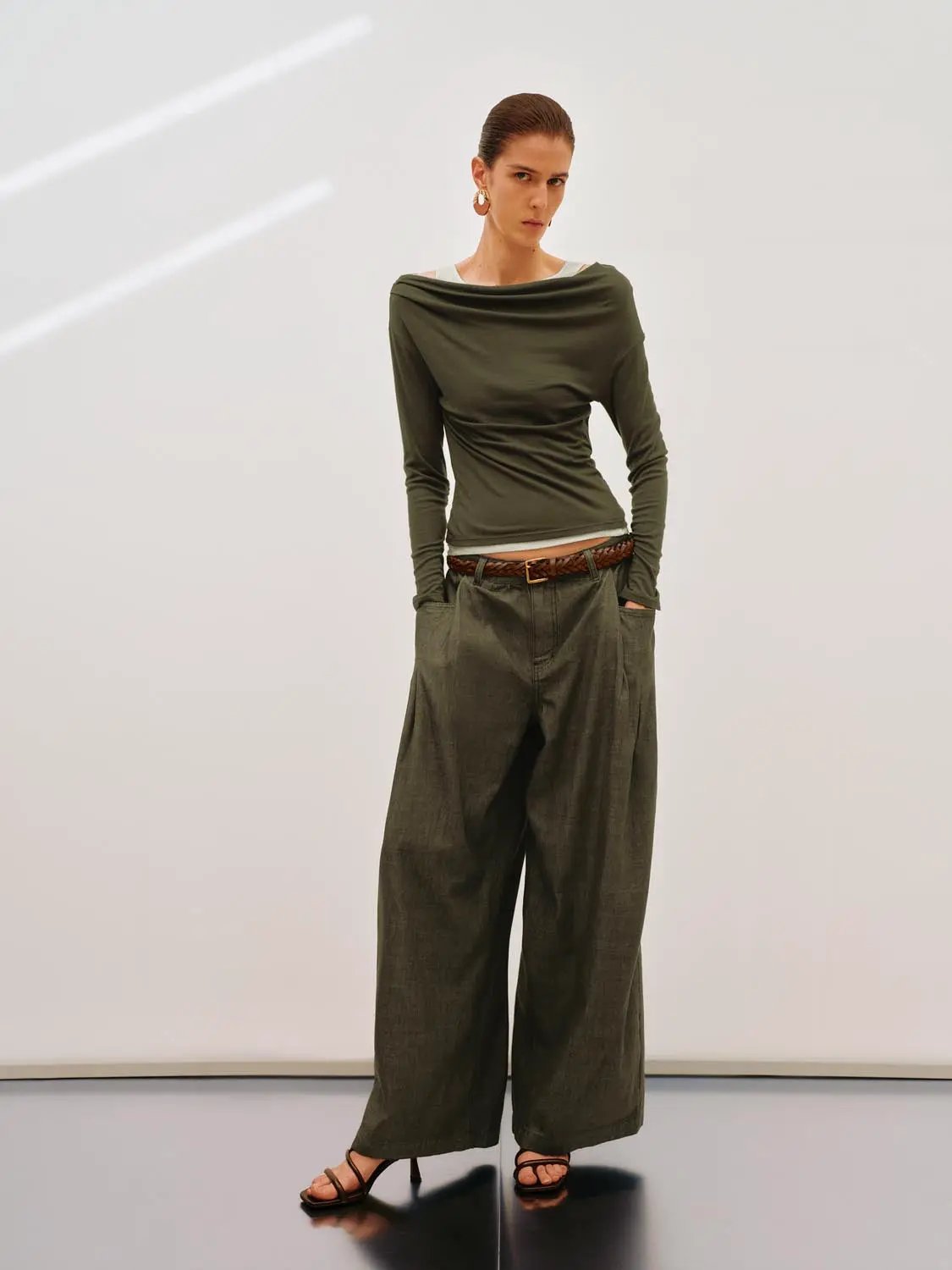 Asymmetric Long Sleeve Knit Top