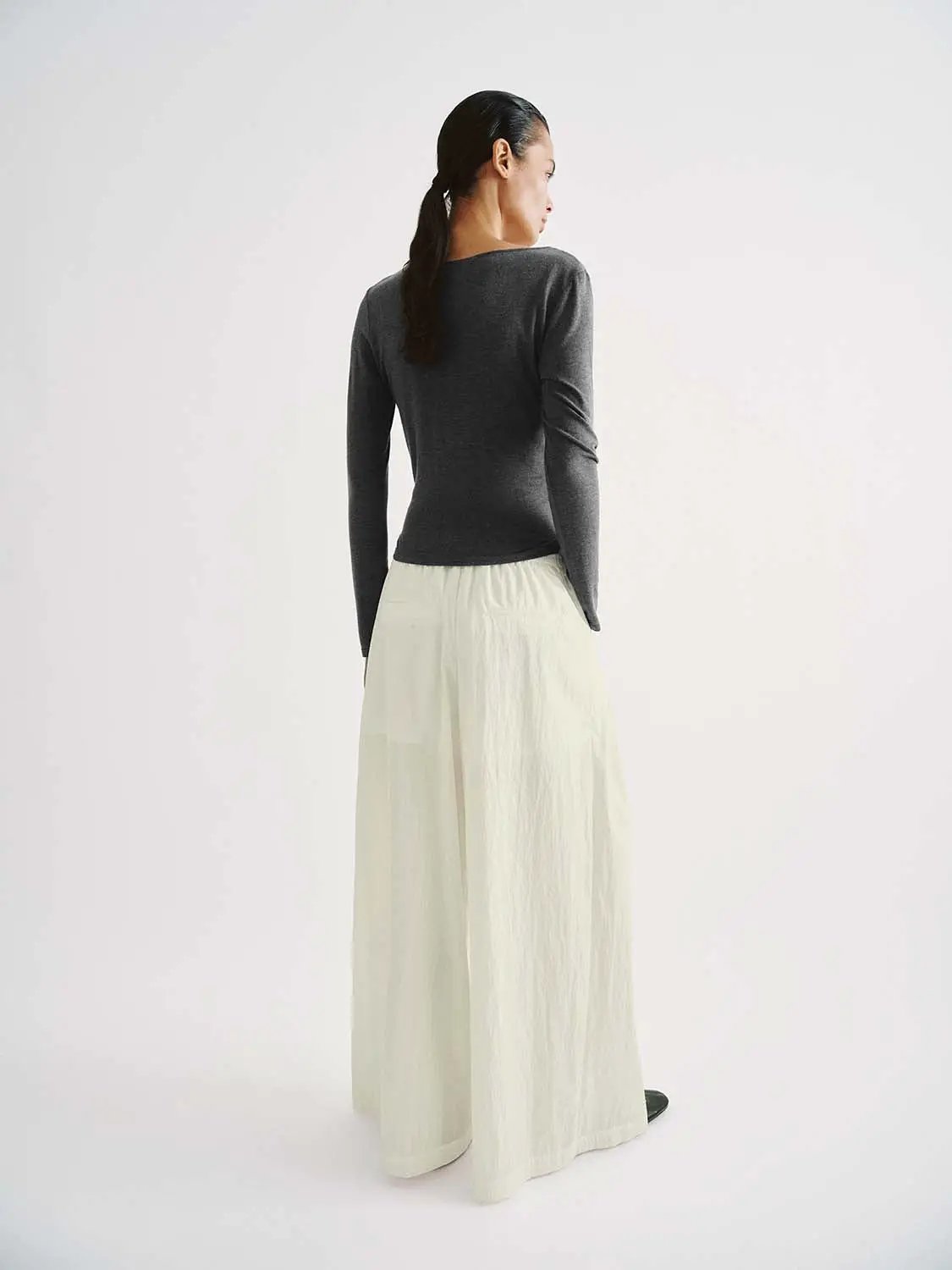 Wrap Front Ruched V-neck Long Sleeve T-shirt