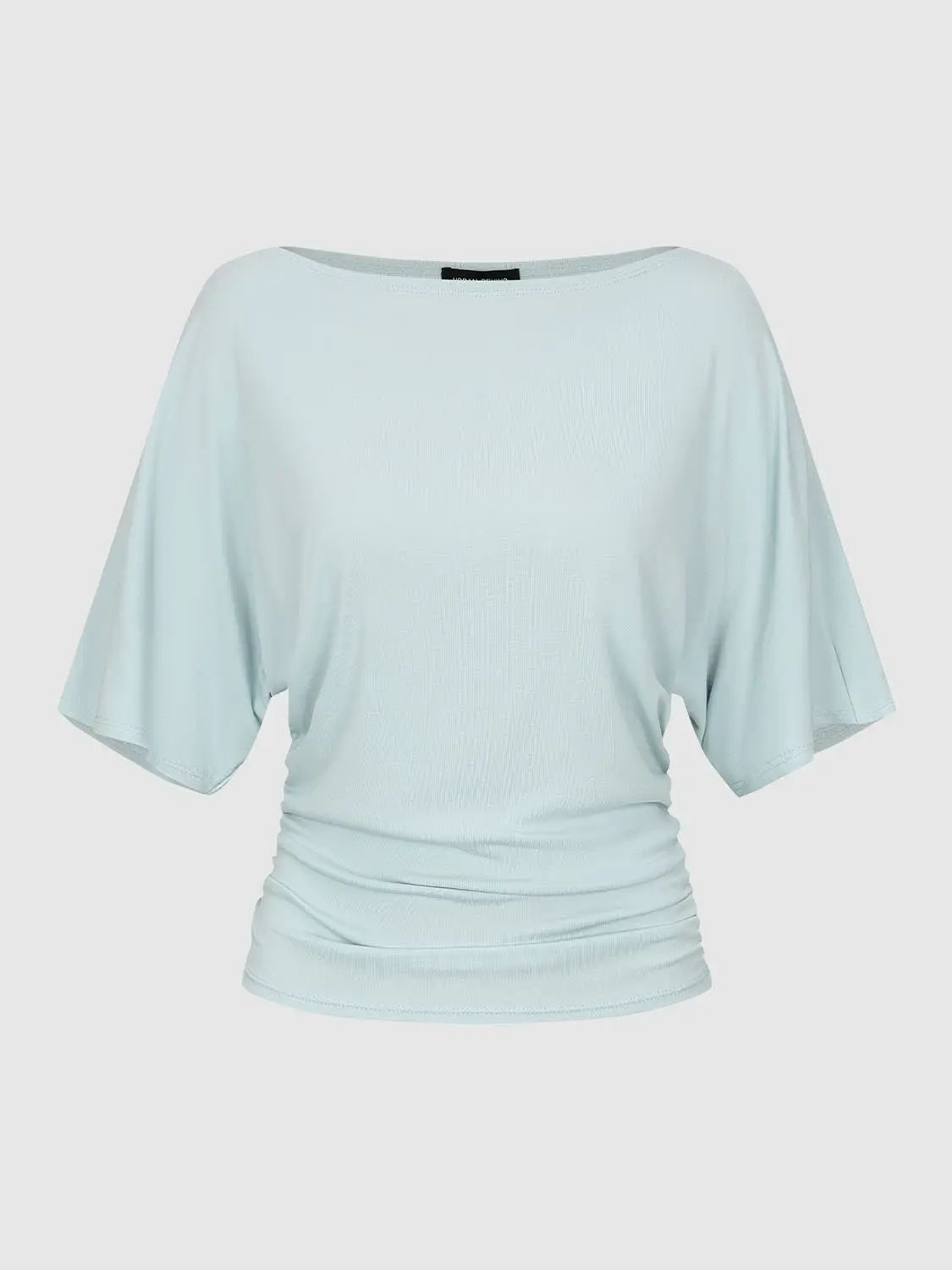 Draped Short Sleeve Ruched Waist T-shirt