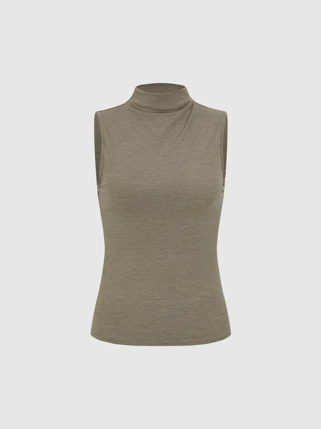Mock Neck Sleeveless Tank Top