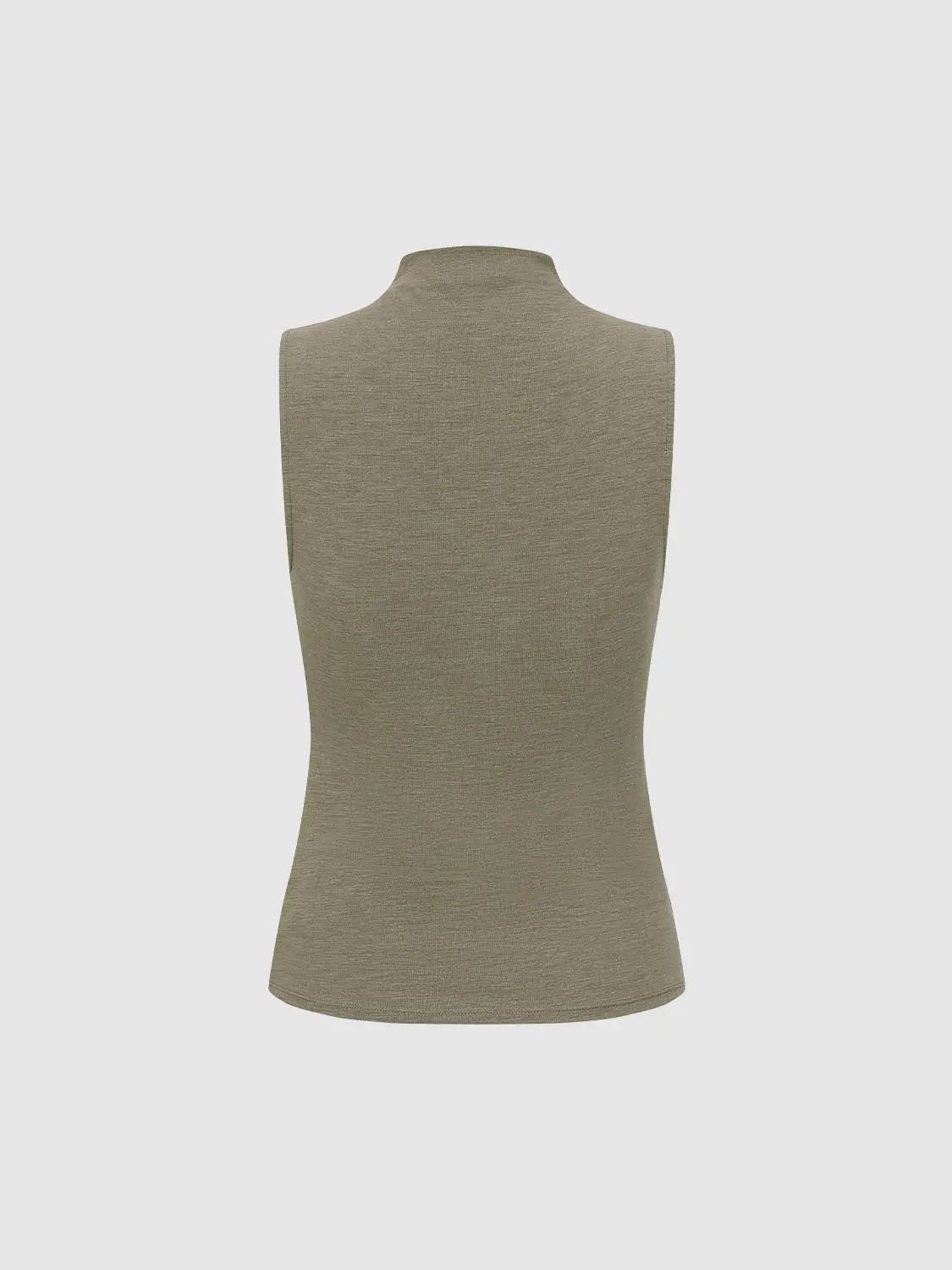 Mock Neck Sleeveless Tank Top